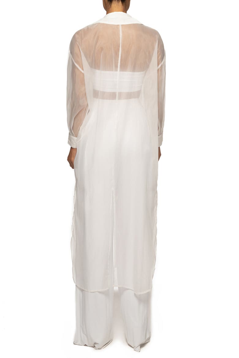 Lia Sheer Button-Up Shirtdress, Alternate, color, WHITE