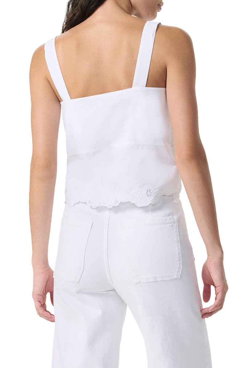 rag & bone Clem Embroidered Trim Cotton Tank, Alternate, color, White
