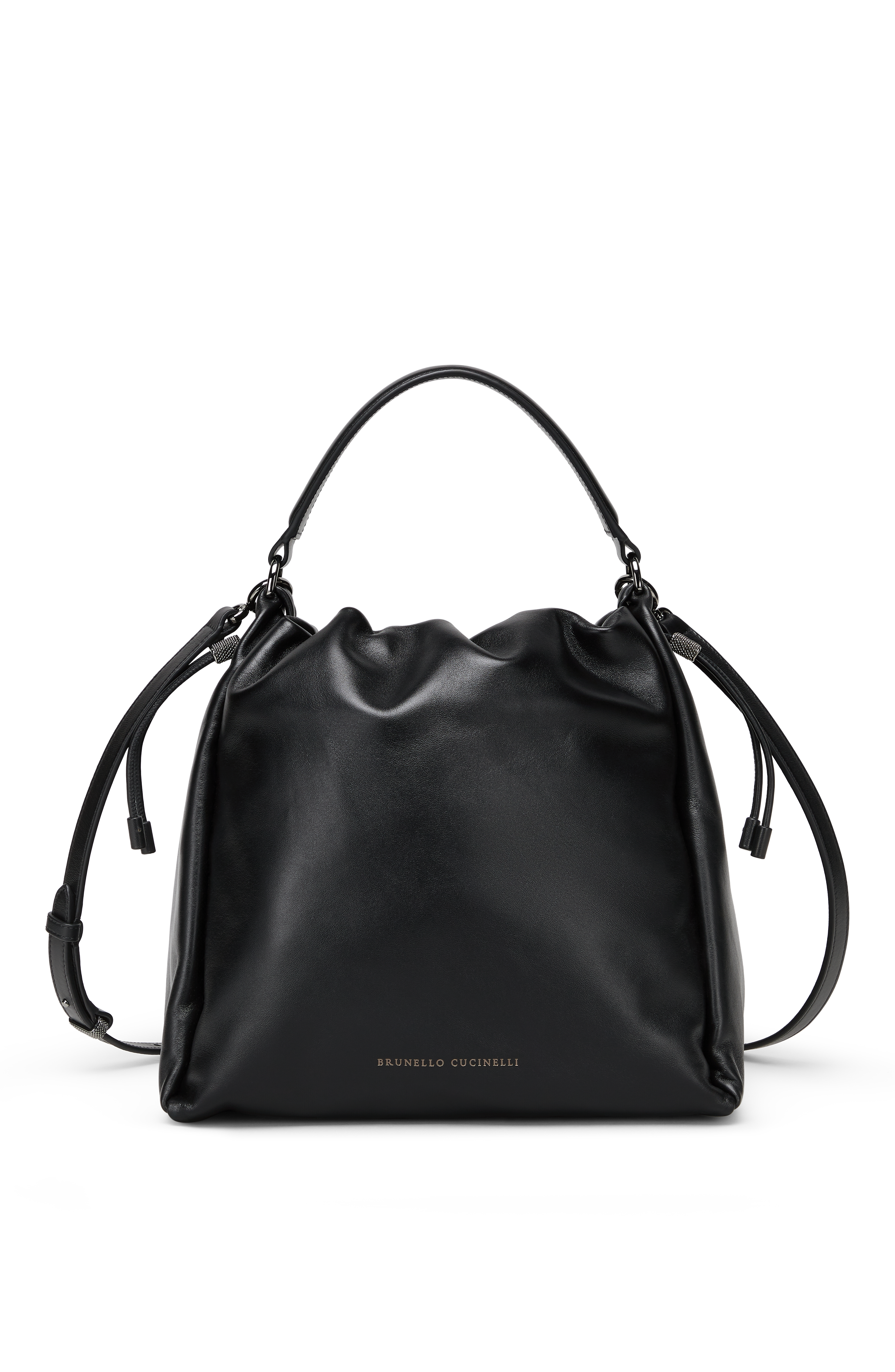 Brunello Cucinelli Soft leather Mellow Bucket bag, Main, color, 