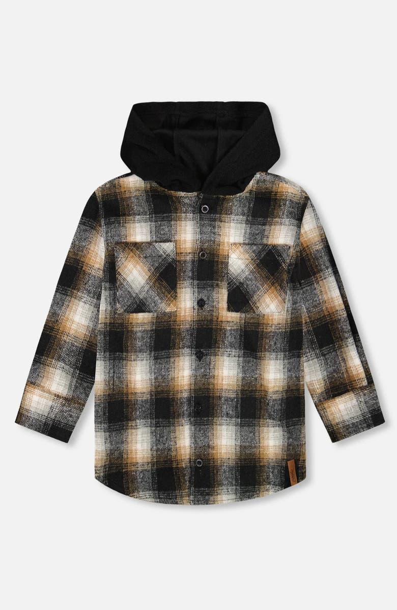 Deux par Deux Hooded Polar Fleece Overshirt with Hood, Main, color,