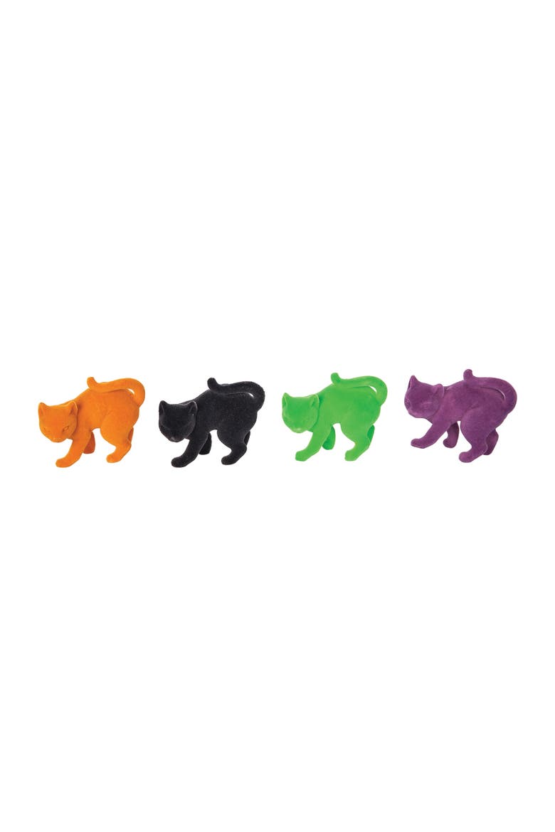 Flocked Scaredy Cat In Box Figurines Assortment of 12, Main, color, Orange