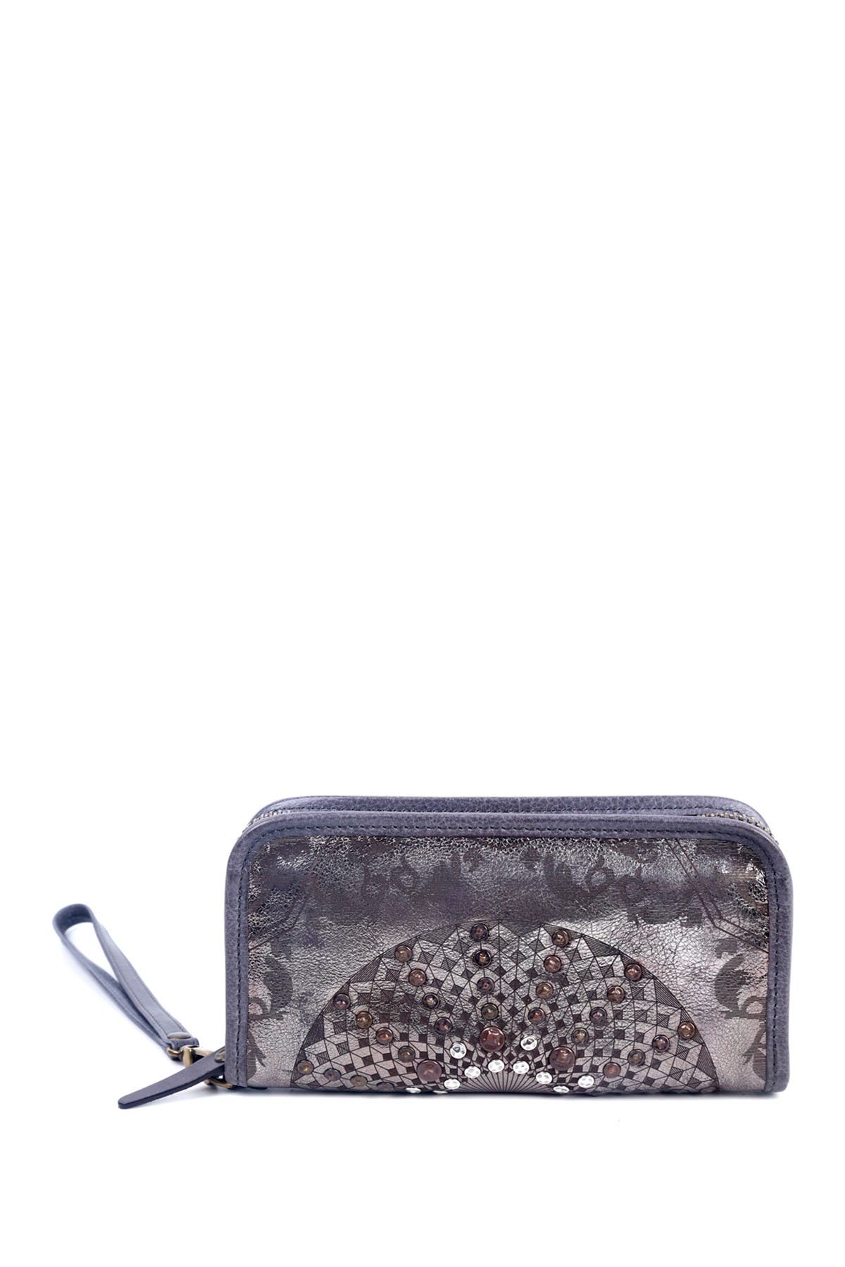 Mola Leather Clutch, Main, color, SILVER METALLIC