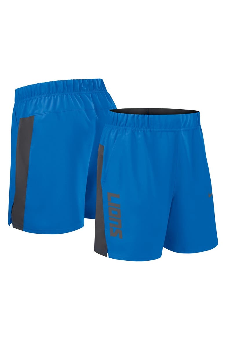 Men's Nike Blue Detroit Lions Woven Victory Performance Shorts, Alternate, color, Blue