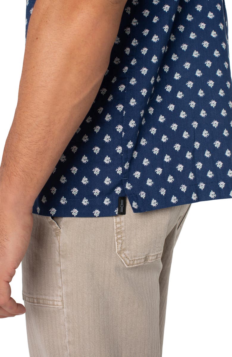 Liverpool Los Angeles Floral Print Short Sleeve Button-Up Shirt, Alternate, color, 