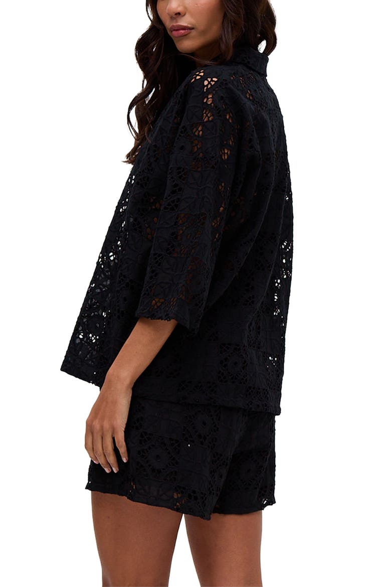 Shelli All Over Broderie Anglaise Shirt, Alternate, color, Black