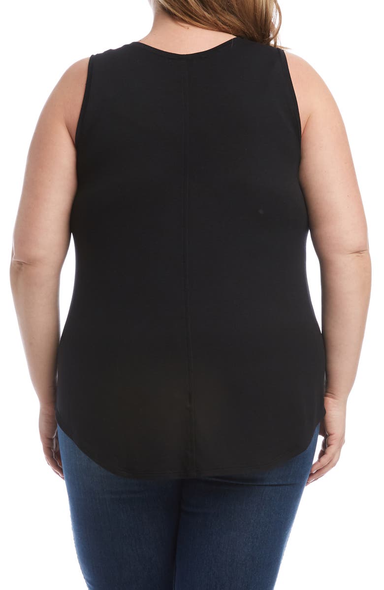 Karen Kane Shirttail Tank, Alternate, color, Black