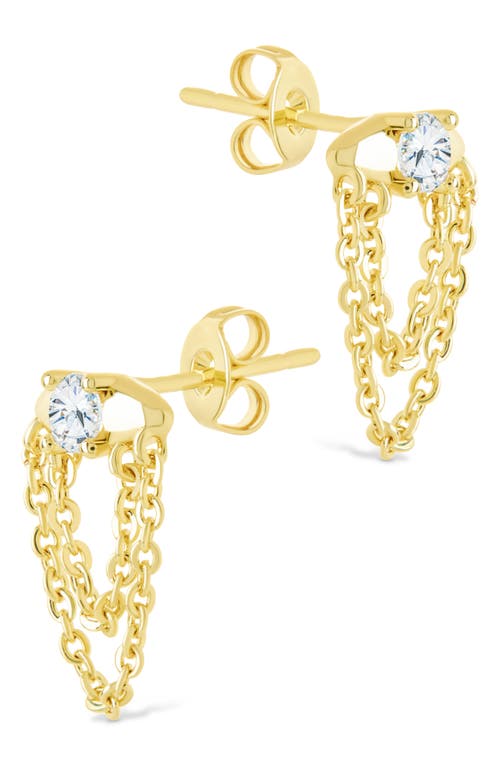 Sterling Forever Bowie Cubic Zirconia Chain Drop Stud Earrings