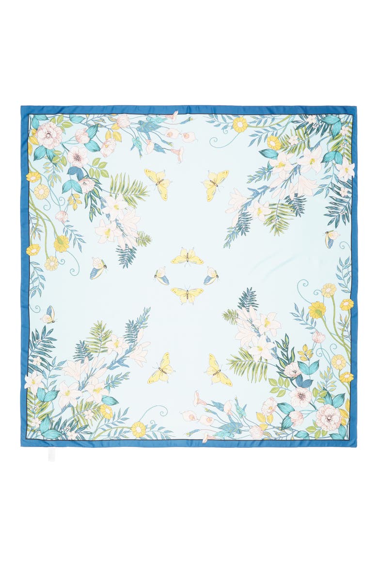 Butterfly Floral Scarf, Alternate, color, BLUE MULTI