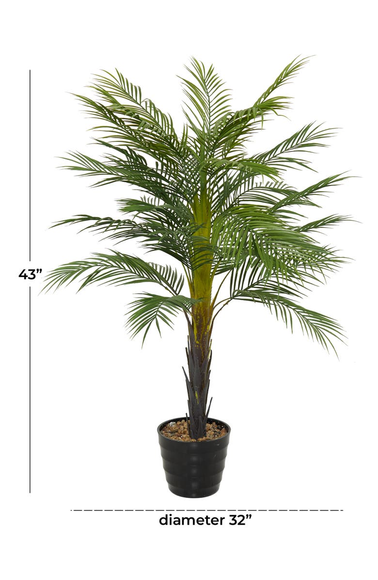 GINGER BIRCH STUDIO Green Faux Foliage Artificial Palm Tree, Alternate, color, Green