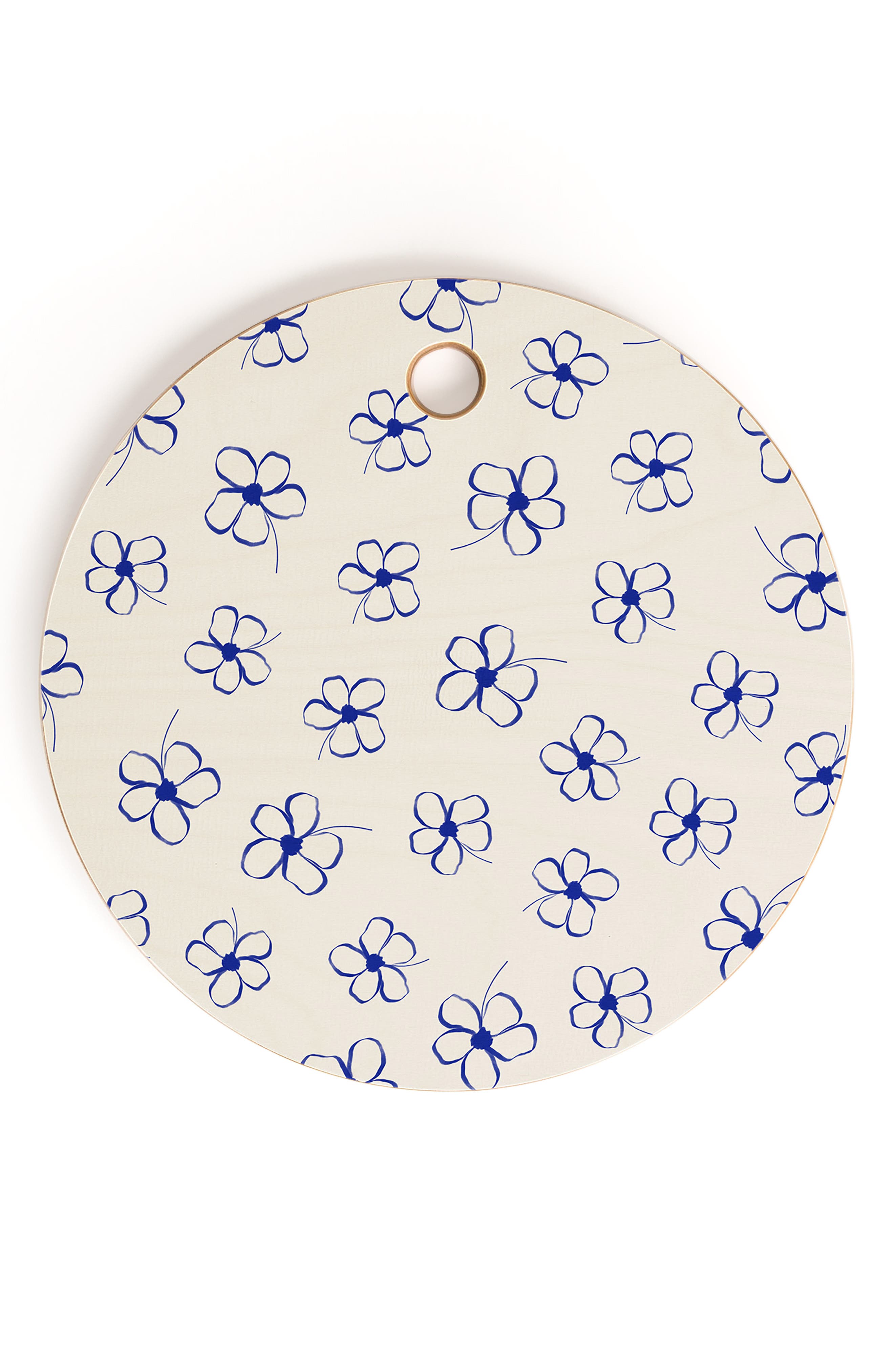 Deny Designs Blue Flowers Cutting Board