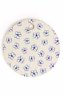 Deny Designs Blue Flowers Cutting Board