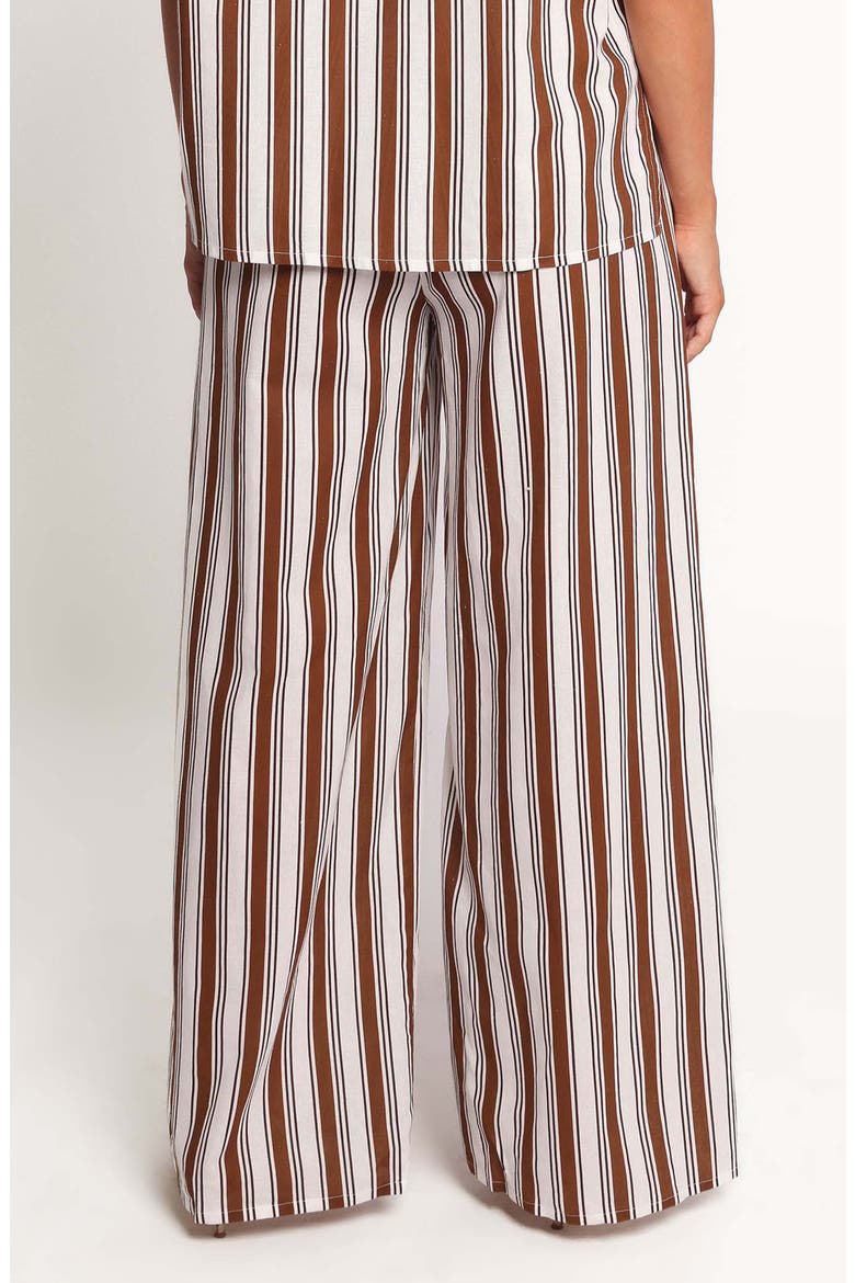 Thalia Stripe Cotton & Linen Wide Leg Pants, Alternate, color, CHOCOLATE STRIPE