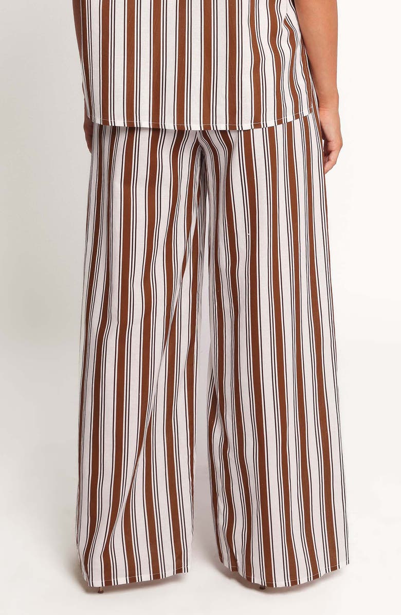 Petal & Pup Thalia Stripe Cotton & Linen Wide Leg Pants, Alternate, color, Chocolate Stripe