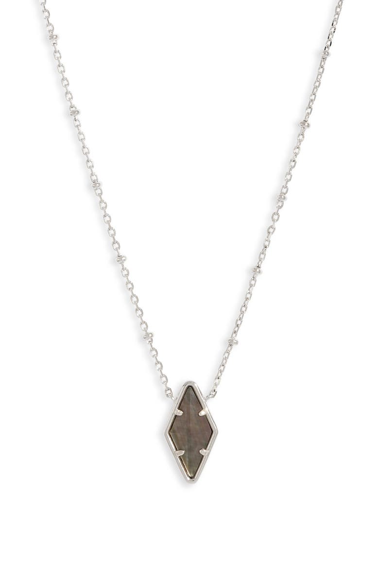 Kinsley Pendant Necklace, Main, color, SILVER BLACK MOTHER OF PEARL