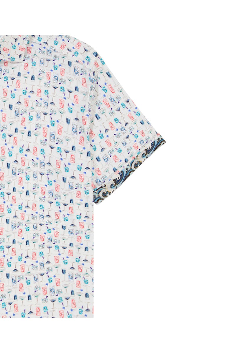 Robert Graham Mix & Match Knit Short Sleeve Button-Up Shirt, Alternate, color, White