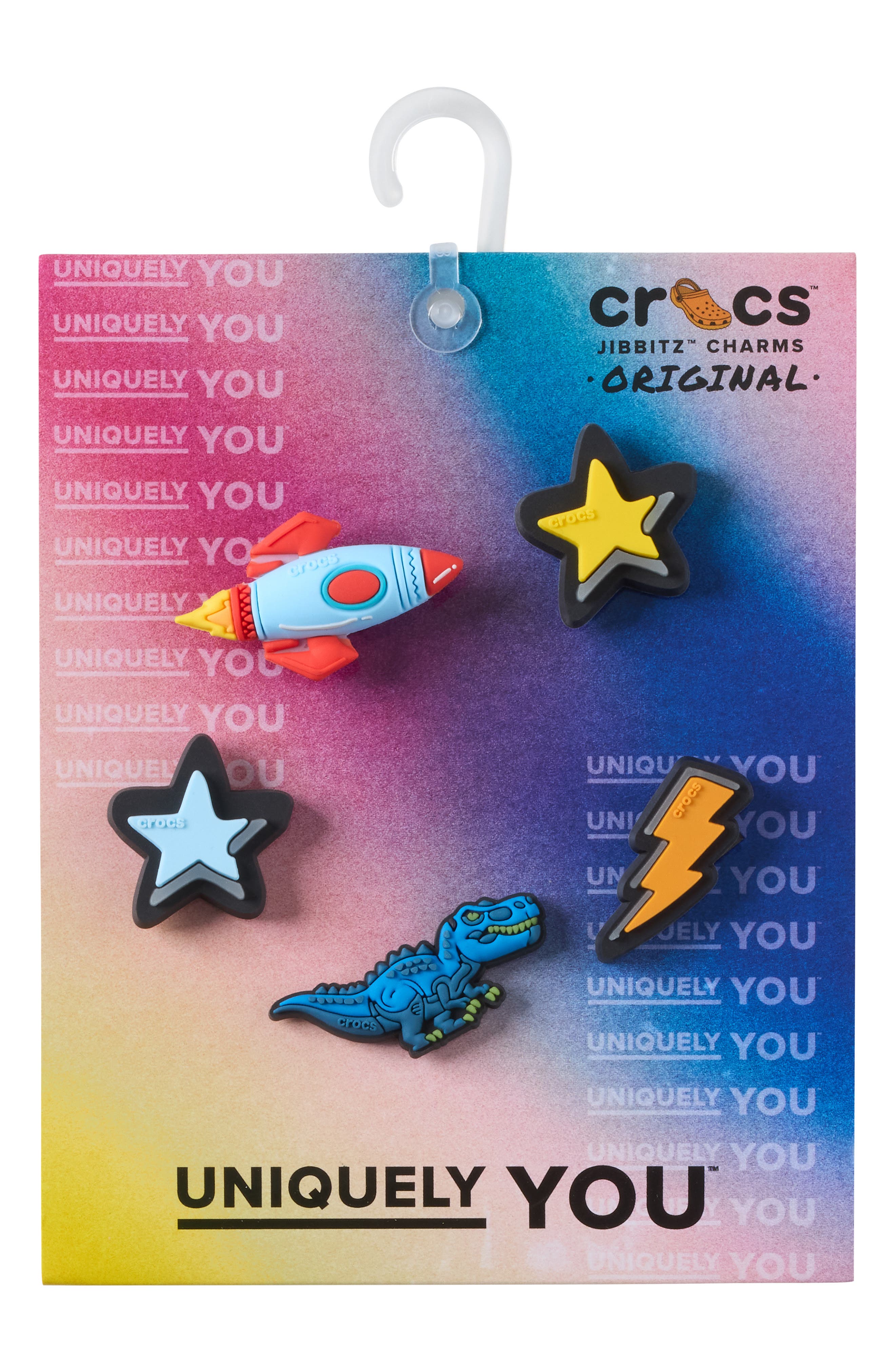 Assorted 5-Pack Rex & Rockets Jibbitz™ Shoe Charms, Alternate, color, WHITE
