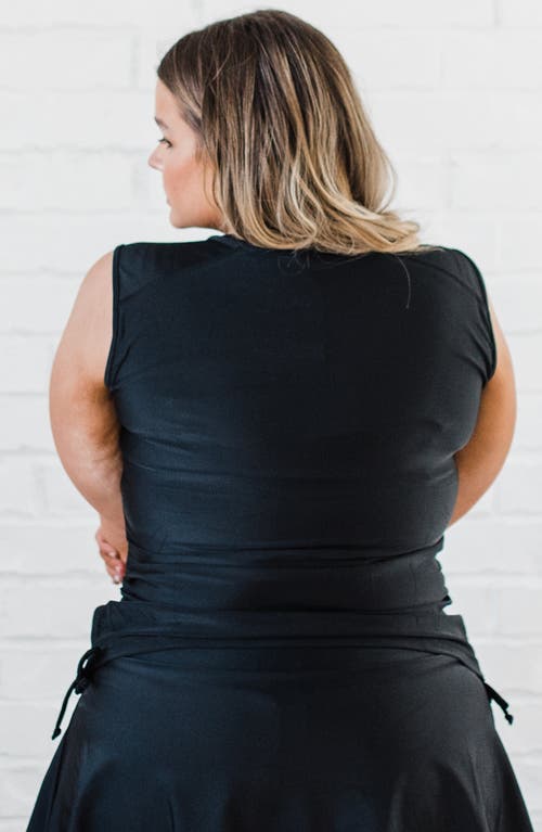 Calypsa Plus Size Closed Back Maya Swim Top In Animal Print