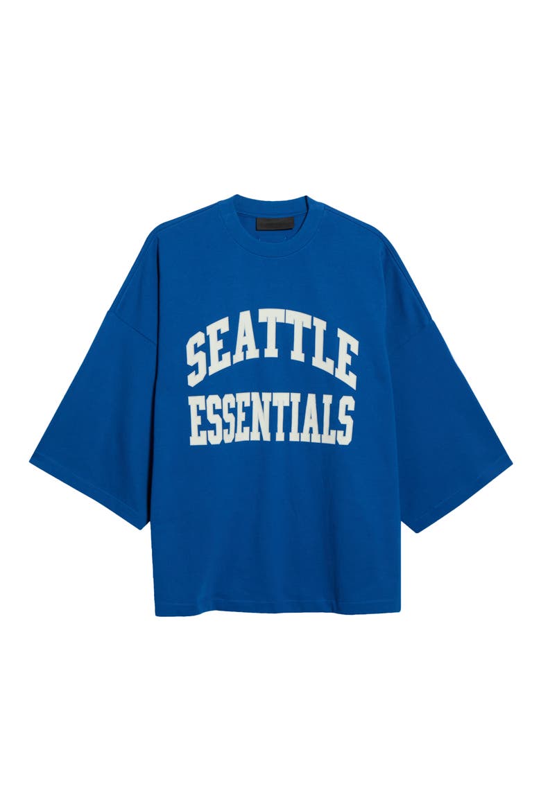 Seattle Seahawks Merch Oversize Cotton Graphic T-Shirt, Main, color, BLUE