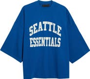 Fear of God Essentials Seattle Seahawks Merch Oversize Cotton Graphic T-Shirt