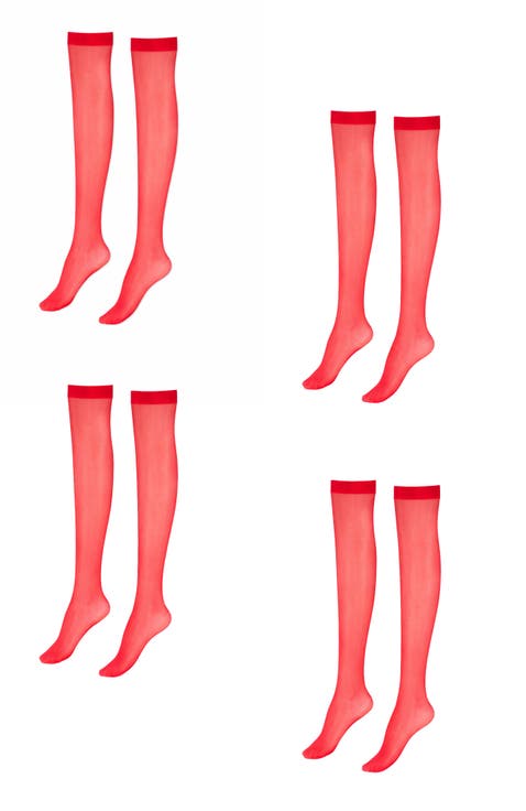 8-Pack Glossy Sheer Fashion Socks