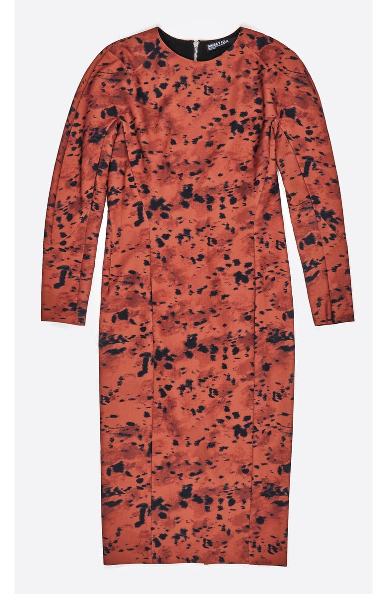 Bimba y Lola Lynx Zip Fitted Maxi Dress, Alternate, color, Lynx Brown