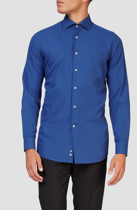 Navy Royale Modern Tailored Fit Wrinkle Resistant Button-Up Shirt