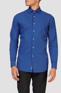 OppoSuits Navy Royale Modern Tailored Fit Wrinkle Resistant Button-Up Shirt
