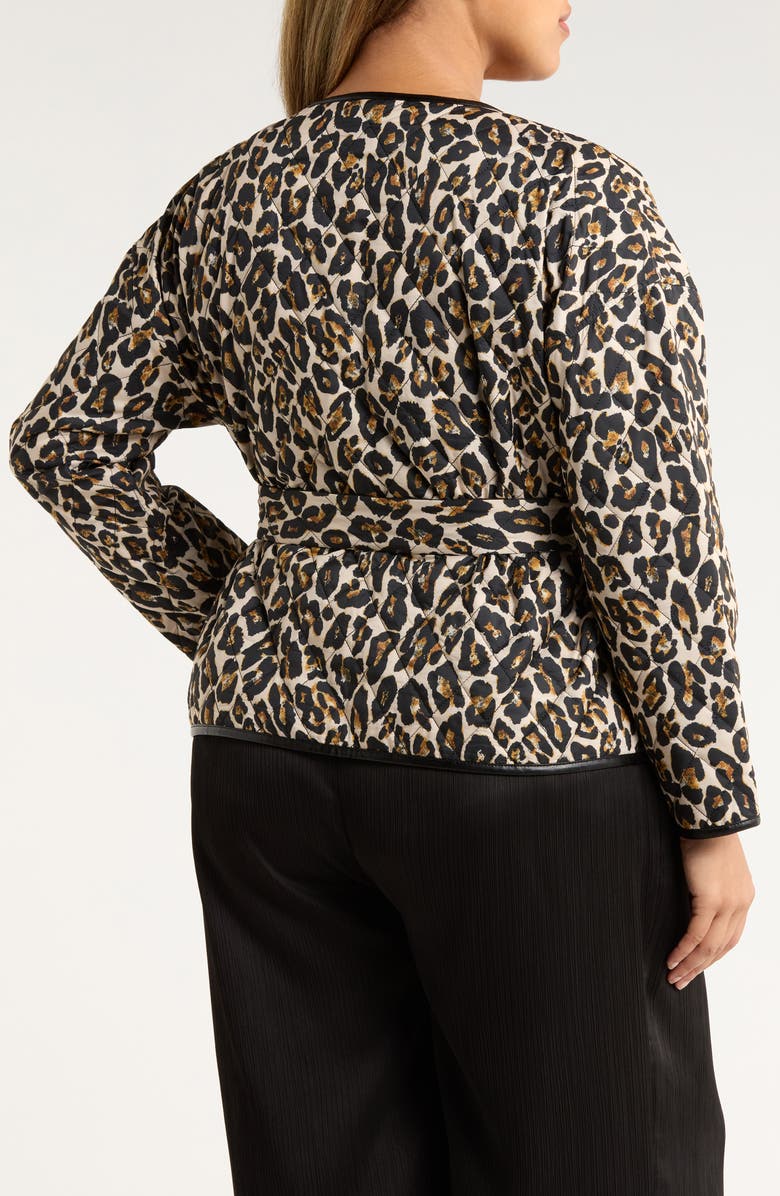 Tahari ASL Reversible Leopard Print Quilted Jacket, Alternate, color, Natural Leopard
