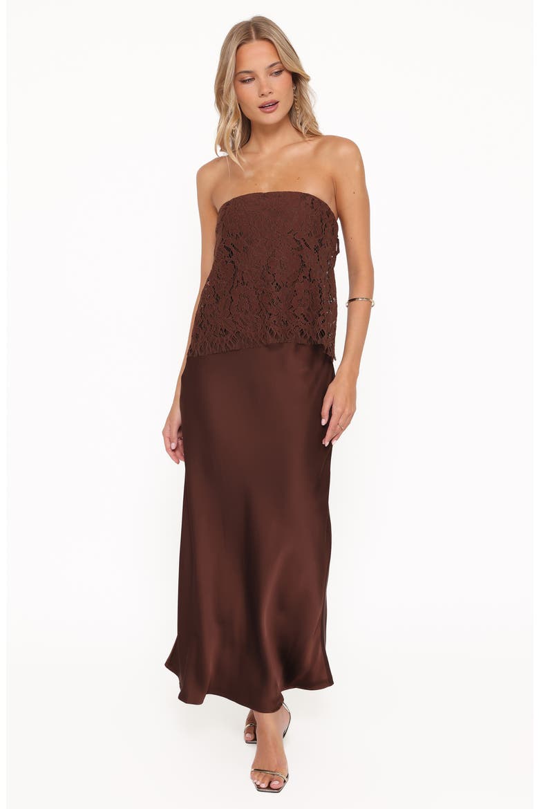 Lelita Strapless Maxi Dress, Alternate, color, BROWN