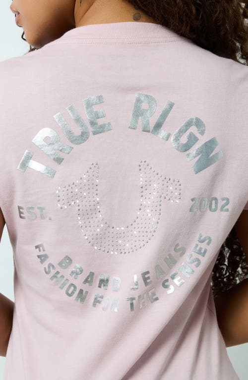 TRUE RELIGION TRUE RELIGION CRYSTAL HORSESHOE V-NECK T-SHIRT