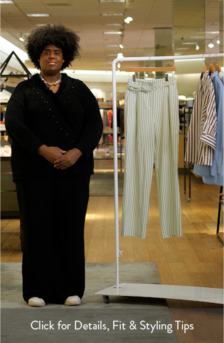 Stripe Belted High Waist Pants, sales video thumbnail