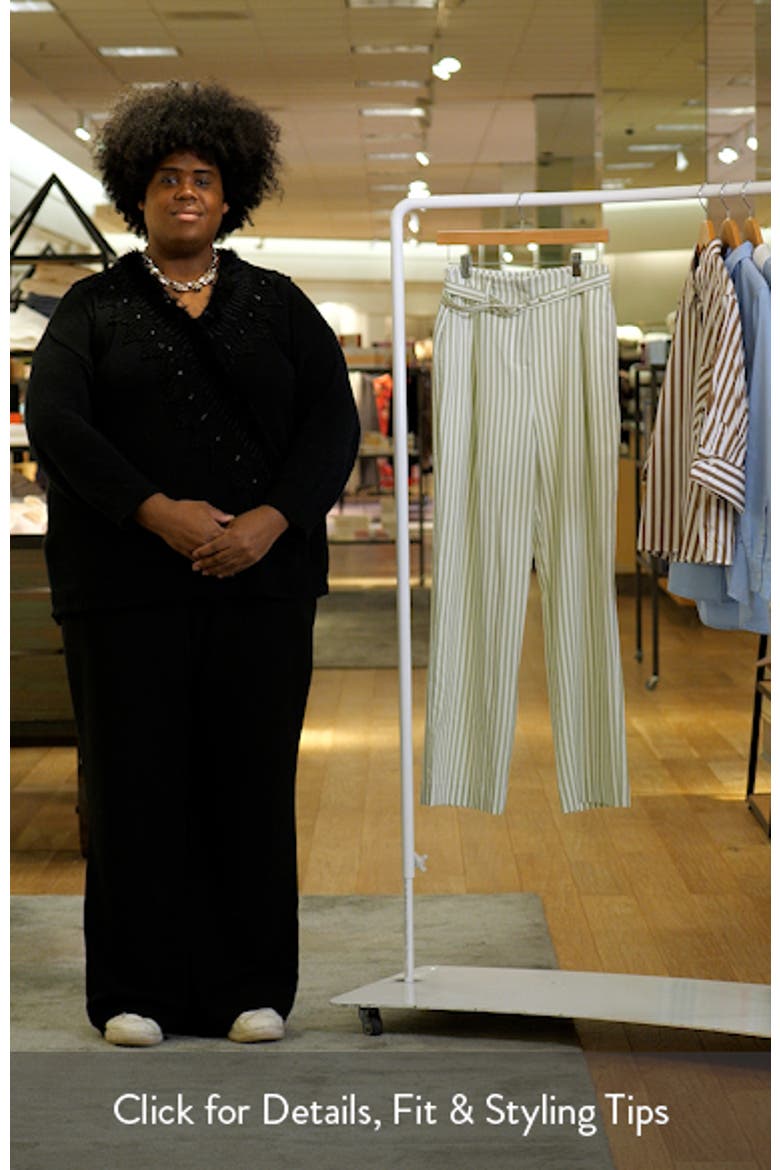 Stripe Belted High Waist Pants video