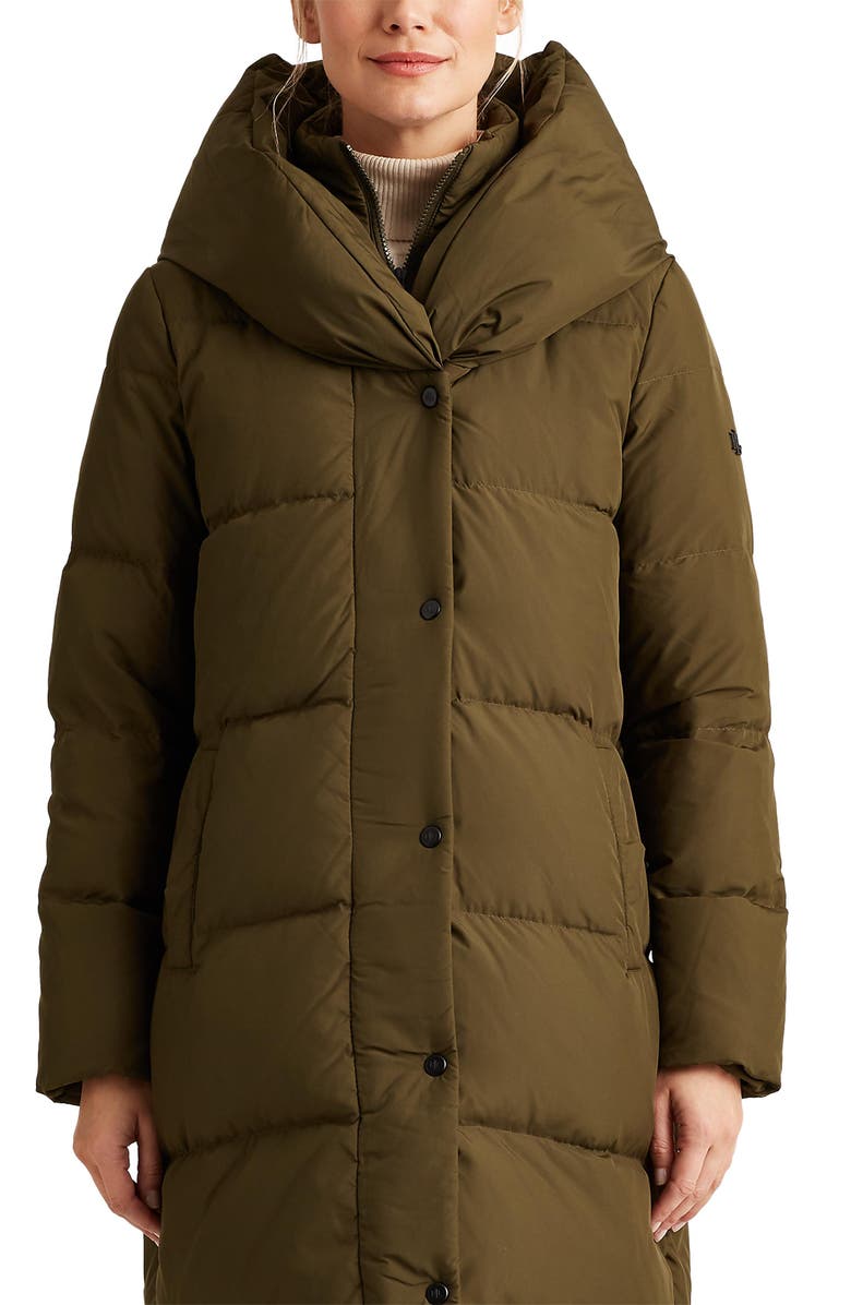 Lauren Ralph Lauren Pillow Collar Hooded Puffer Coat, Alternate, color,