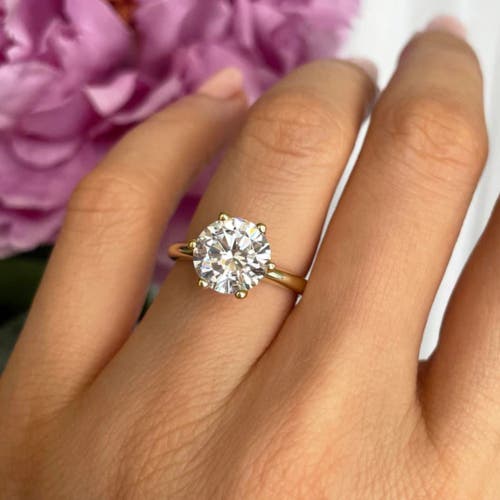 Bliss Diamond Certified 2ct Lab Grown Diamond Solitaire Engagement Ring 14k Gold E/vvs2 In 14k Yellow Gold