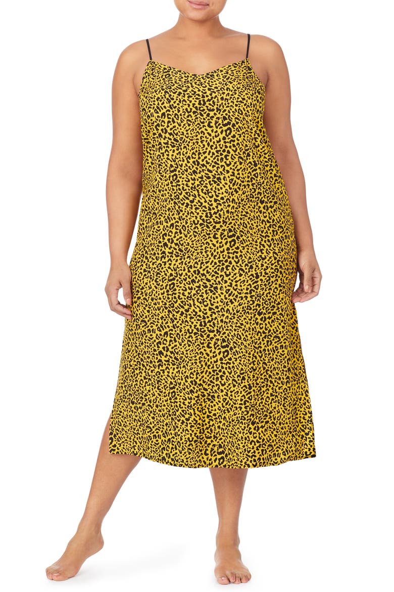 Marissa Longline Chemise, Alternate, color, YELLOW LEOPARD