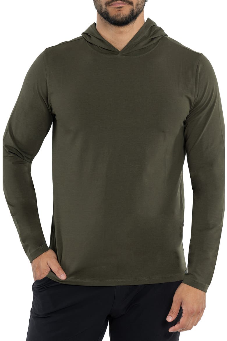 Long Sleeve Hooded T-Shirt, Main, color, ARMY GREEN