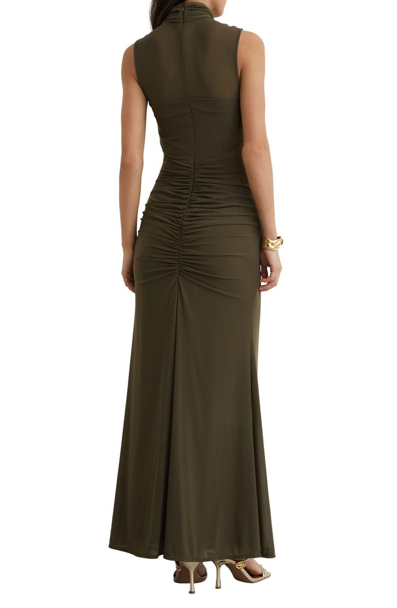 Reiss Collette Ruched Maxi Dress, Alternate, color, Khaki Green