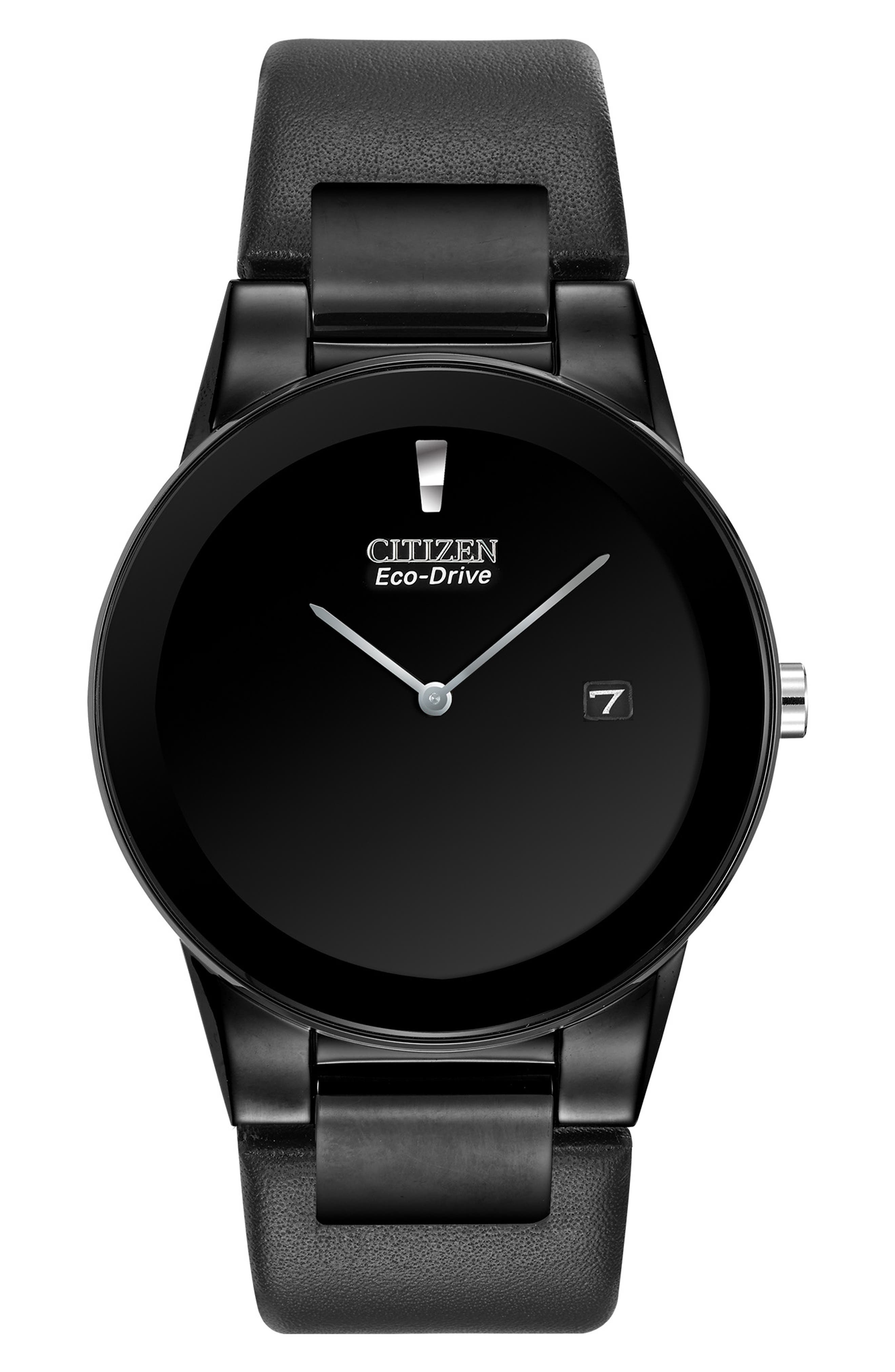 Axiom Eco-Drive Solar Leather Strap Watch