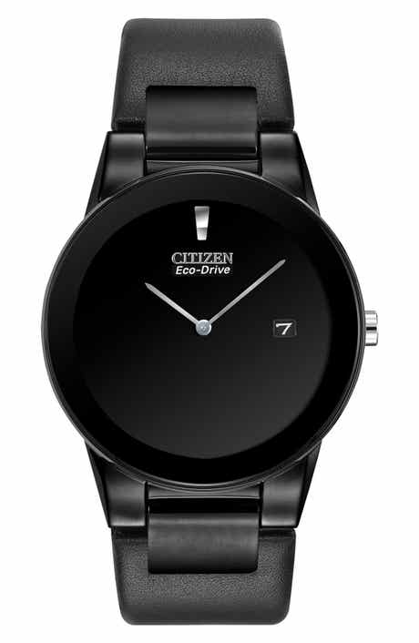 Axiom Eco-Drive Solar Leather Strap Watch