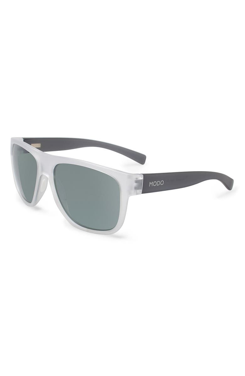 Modo Silverstone 57mm Square Sunglasses, Alternate, color, Matte Crystal/ Grey