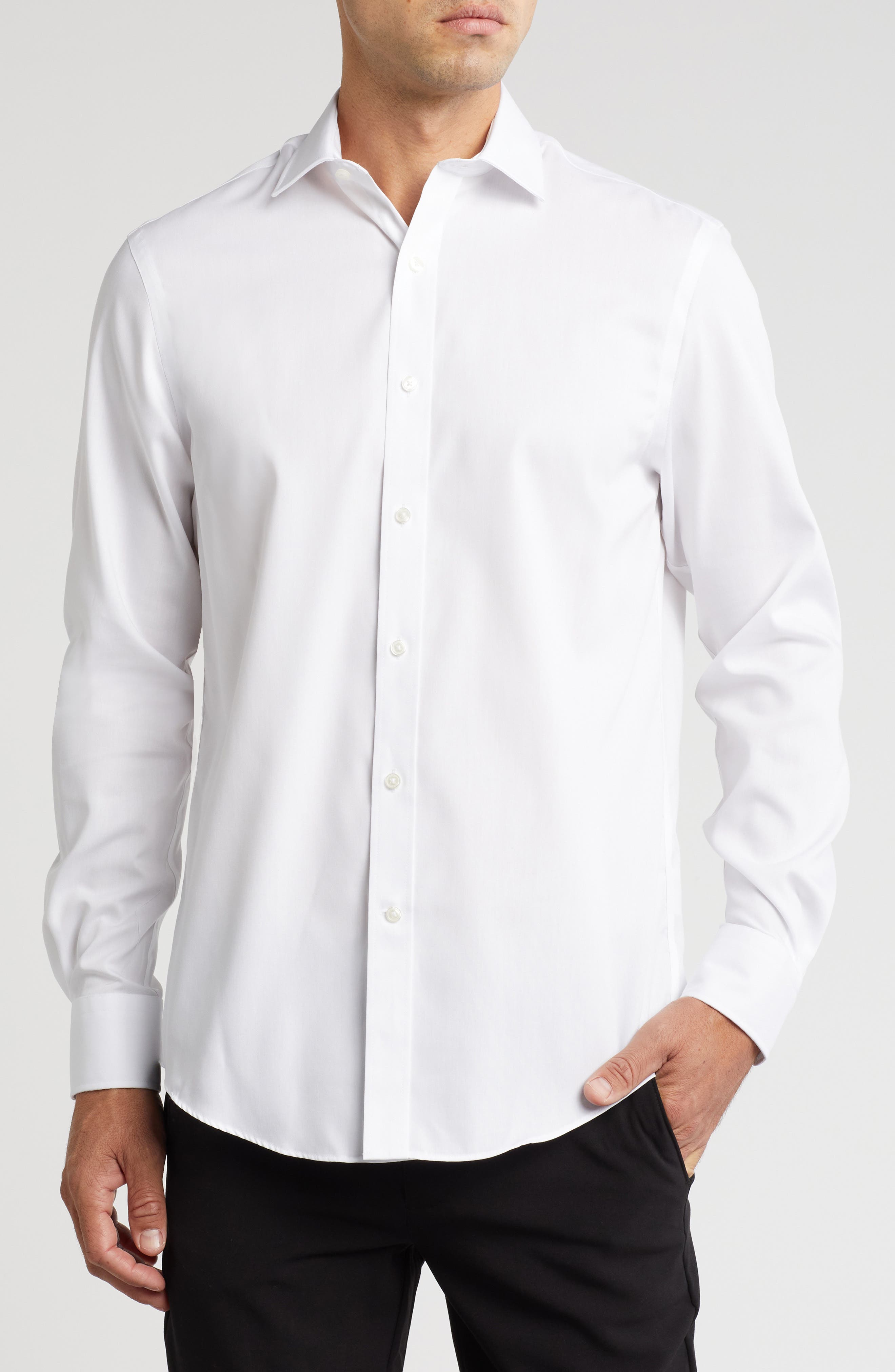 Tommy Hilfiger Regular Fit Wrinkle Resistant Cotton Dress Shirt