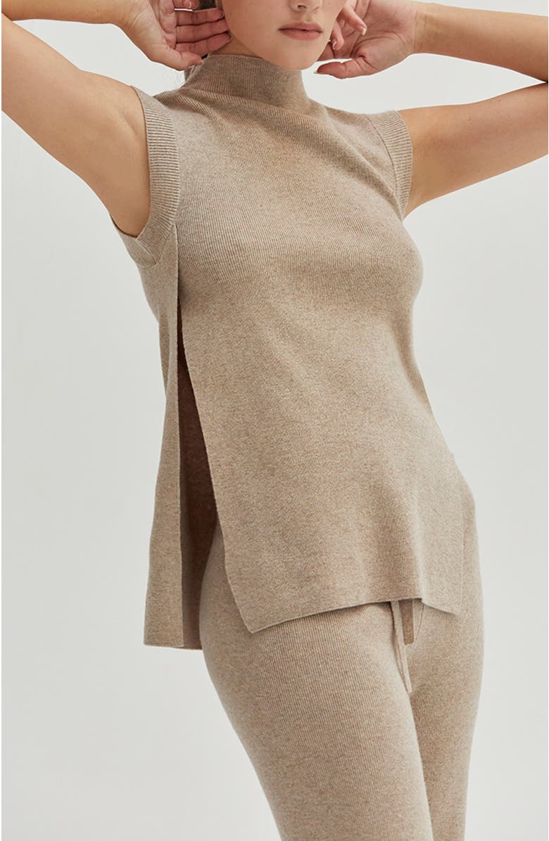 CRESCENT Mock Neck Sweater Knit Top, Alternate, color, 