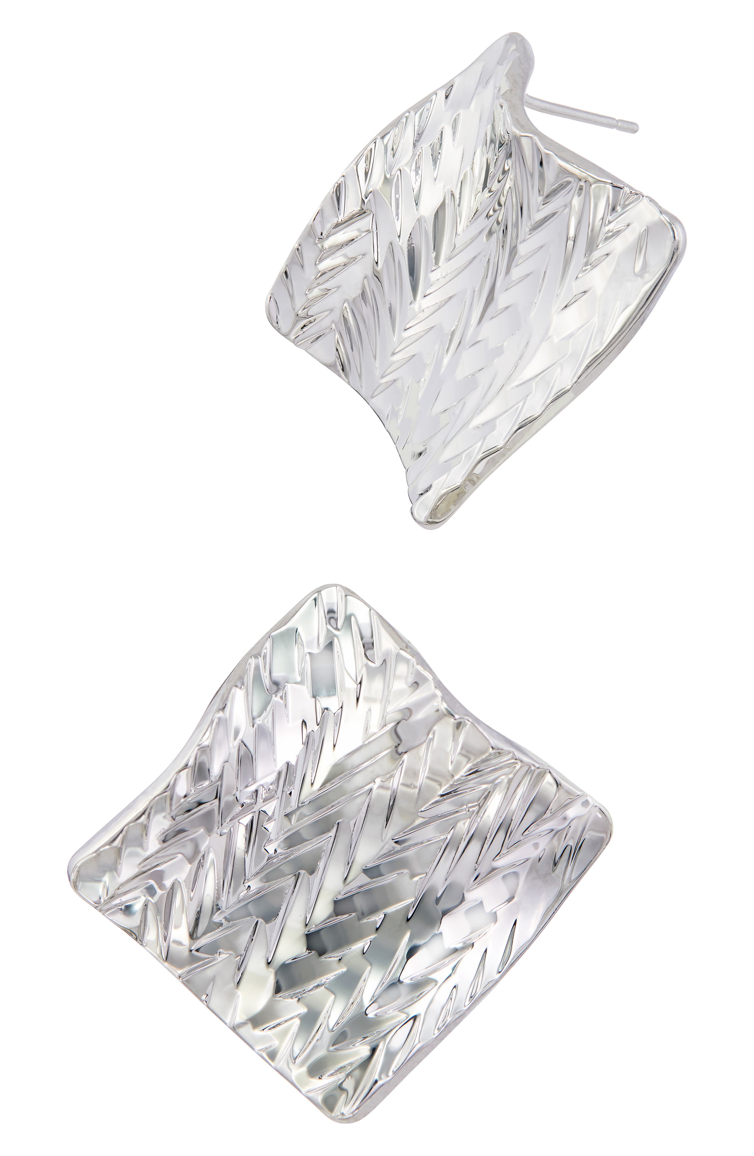 SAVVY CIE JEWELS Textured Wave Stud Earrings