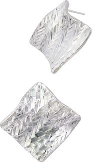 SAVVY CIE JEWELS Textured Wave Stud Earrings