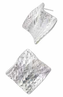 SAVVY CIE JEWELS Textured Wave Stud Earrings