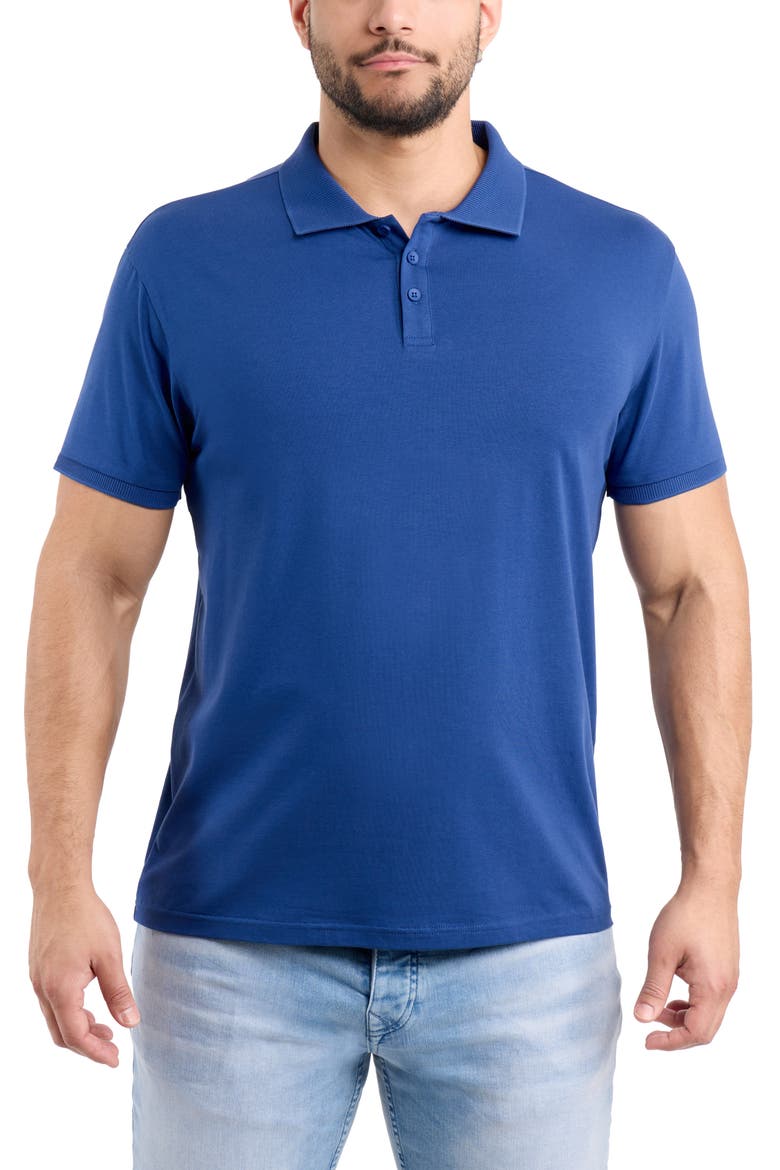 Stretch Cotton Rib Polo, Alternate, color, TRUE/ BLUE