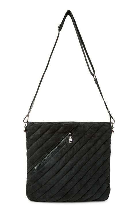 VIP Quilted Suede Shoulder Bag