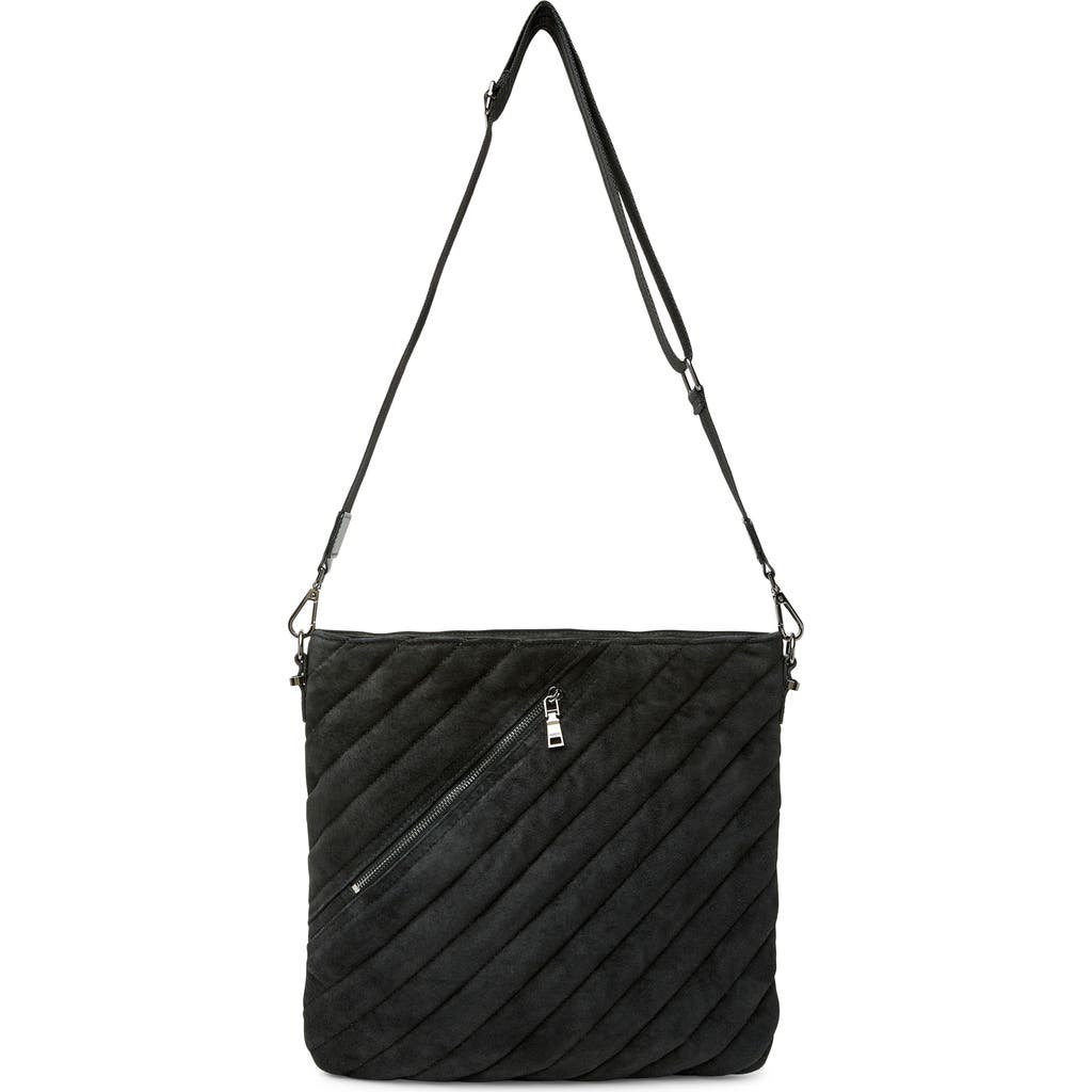 Think Royln Vip Quilted Suede Shoulder Bag In Black