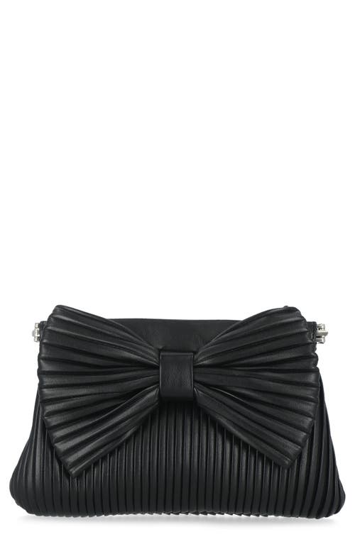 Jessica Mcclintock Vivienne Pleated Bow Faux Leather Clutch