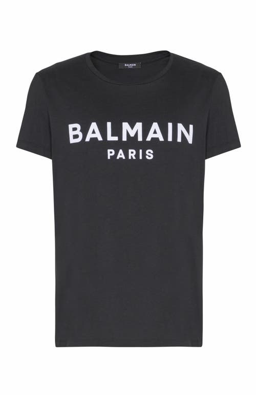 Balmain T-shirt With Paris Print In Black